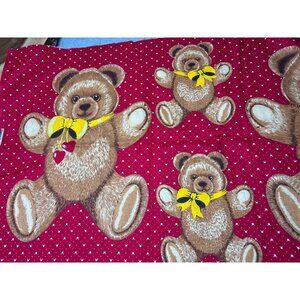 Vintage 1/2 yard x 44" Hallmark Teddy Bear Fabric